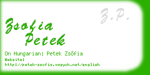 zsofia petek business card